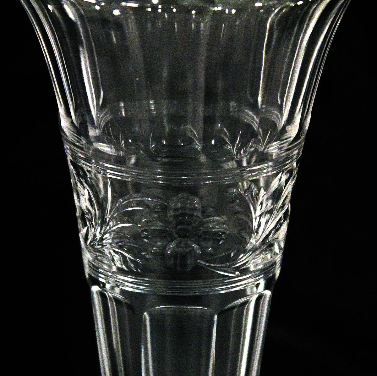 1899 DOMINICK & HAFF 13 1/2" STERLING & GLASS RIPPLED RIM SHELL FORM FEET VASE