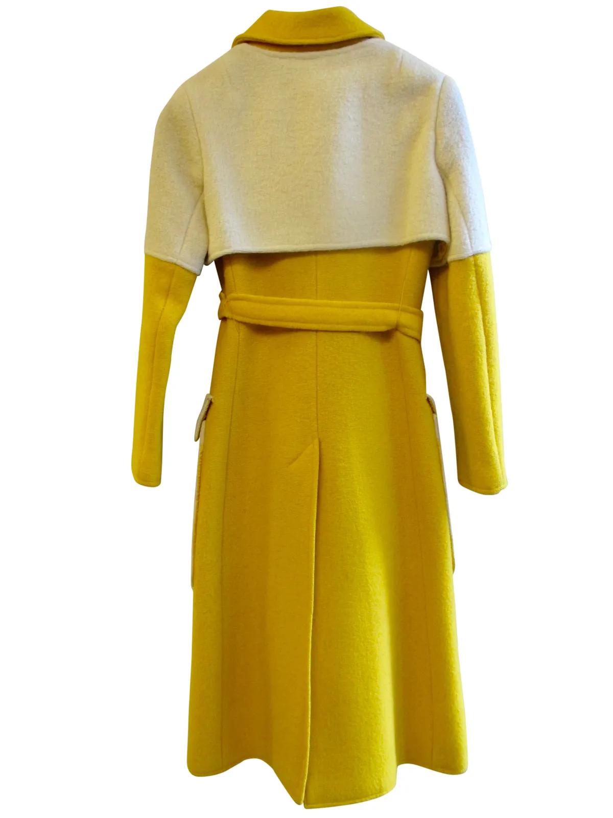 1960's Mod Cream and Yellow Boiled Wool Coat - SOLD