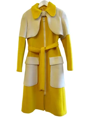 1960's Mod Cream and Yellow Boiled Wool Coat - SOLD