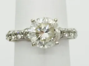 2ct tw CZ Sterling Silver Engagement Eternity Band Ring Size 5