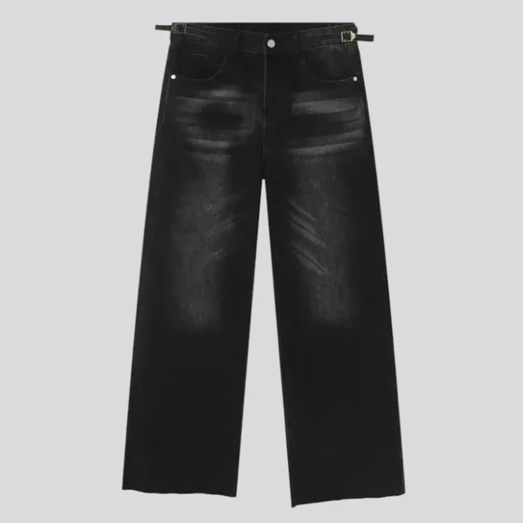Abraded 90s style slouchy men's jeans