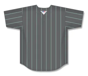 Athletic Knit (AK) Custom ZBA71-BA2402 Charcoal Grey with Seafoam Pinstripes Sublimated Baseball Jersey