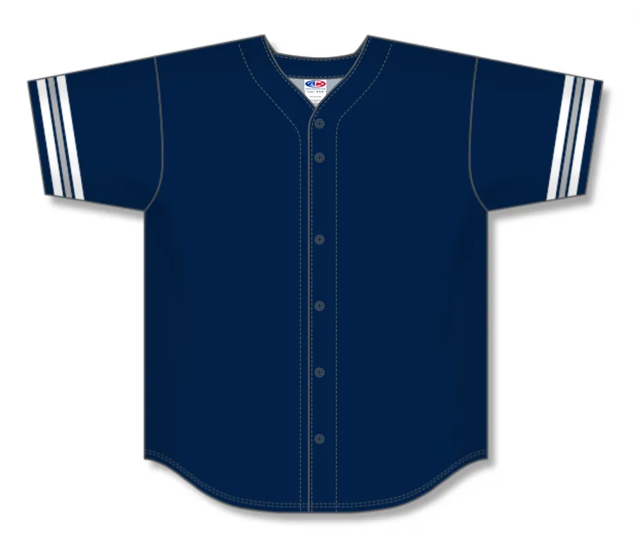 Athletic Knit (AK) Custom ZBA71-BA2403 Navy/White/Grey Sublimated Baseball Jersey