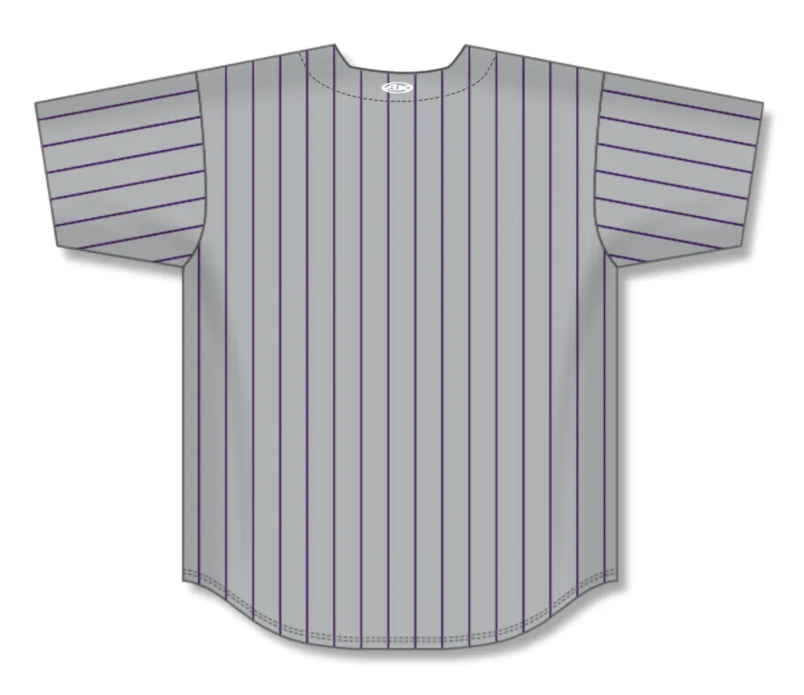 Athletic Knit (AK) Custom ZBA71-COL6022 Colorado Rockies Grey with Purple Pinstripes Sublimated Baseball Jersey