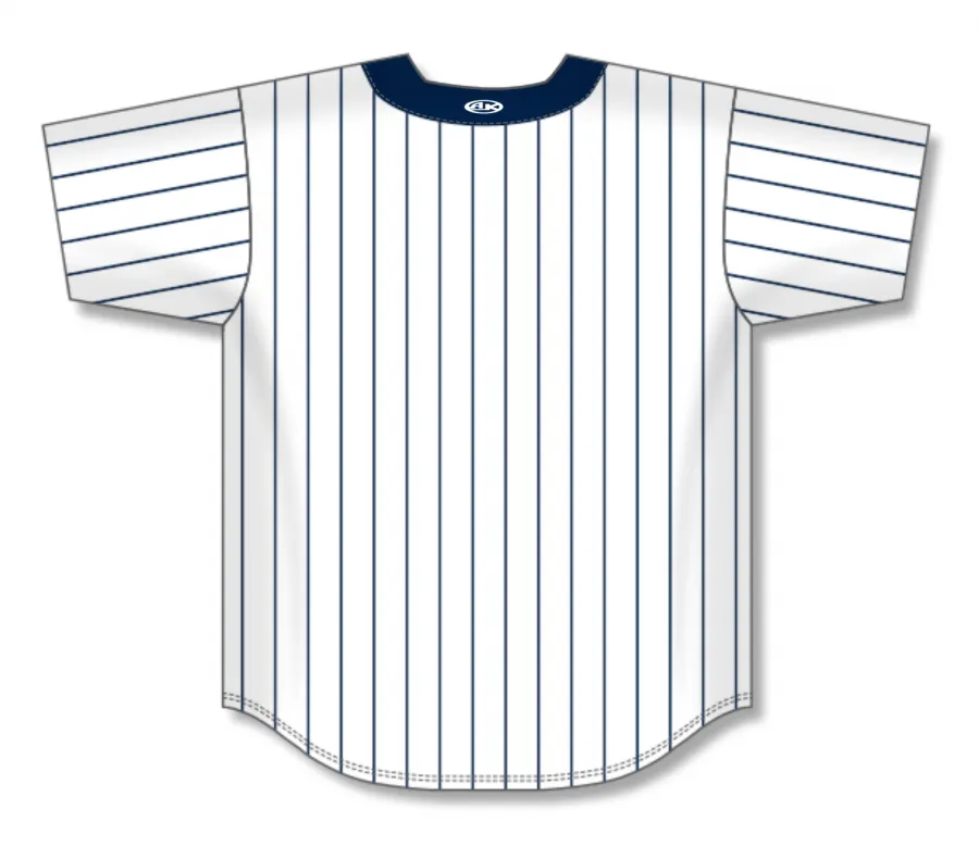 Athletic Knit (AK) Custom ZBA71-DET6024 Detroit Tigers White with Navy Pinstripes Sublimated Baseball Jersey
