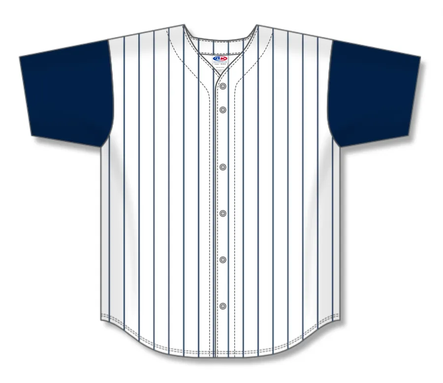 Athletic Knit (AK) Custom ZBA71-LAA6032 Los Angeles Angels of Anaheim White with Navy Pinstripes Sublimated Baseball Jersey