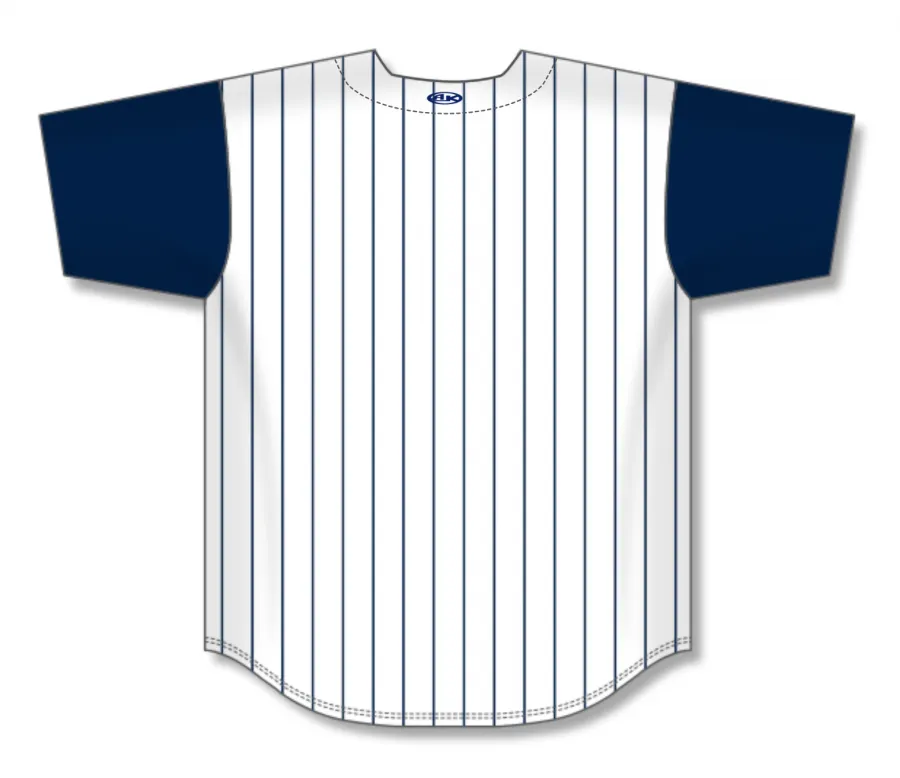 Athletic Knit (AK) Custom ZBA71-LAA6032 Los Angeles Angels of Anaheim White with Navy Pinstripes Sublimated Baseball Jersey