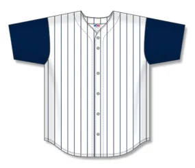 Athletic Knit (AK) Custom ZBA71-LAA6032 Los Angeles Angels of Anaheim White with Navy Pinstripes Sublimated Baseball Jersey