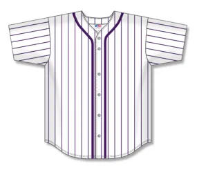 Athletic Knit (AK) Custom ZBA71-TCU6067 TCU White Pinstripe Baseball Jersey
