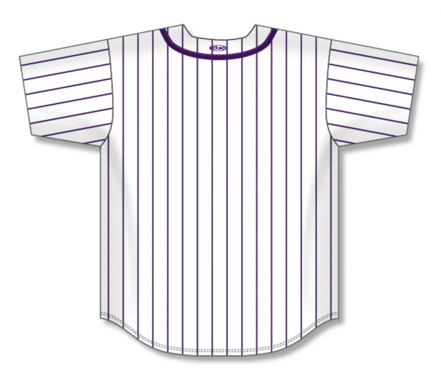 Athletic Knit (AK) Custom ZBA71-TCU6067 TCU White Pinstripe Baseball Jersey