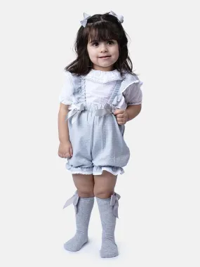 Baby Girl Mira Collection Spanish Dotted Jumpsuit-Grey