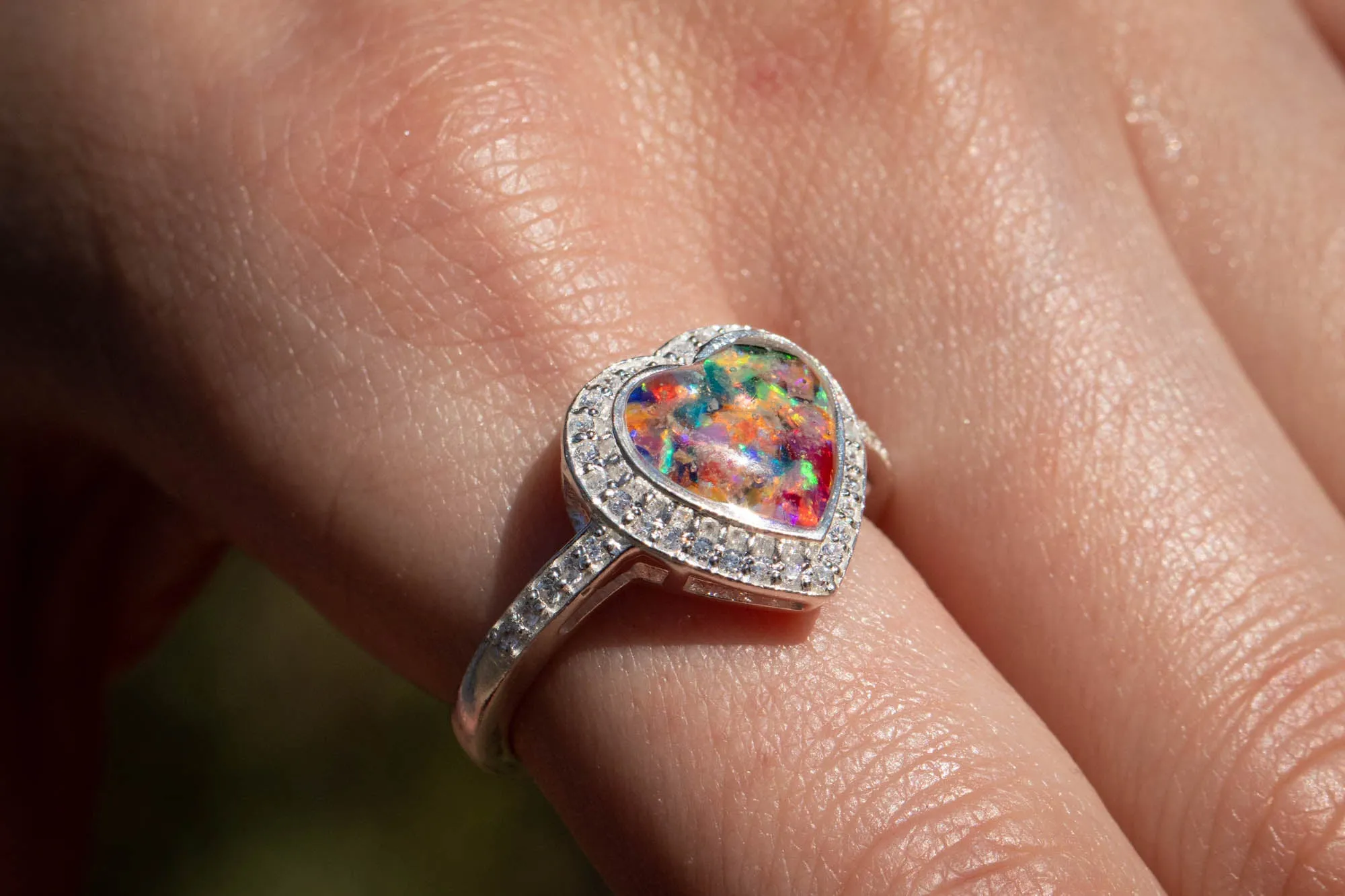 Bedazzled Heart Cremation Ring