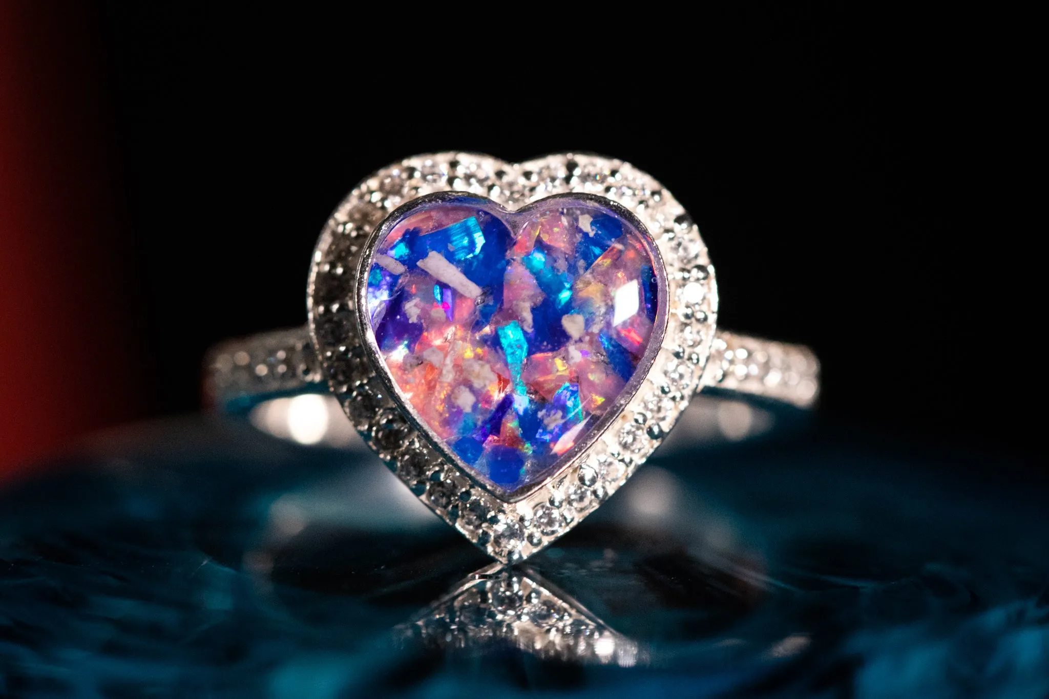 Bedazzled Heart Cremation Ring