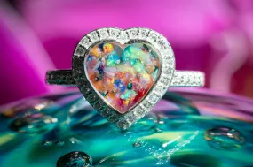 Bedazzled Heart Cremation Ring
