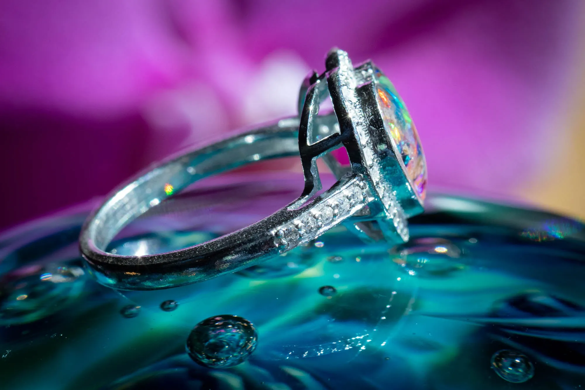 Bedazzled Heart Cremation Ring