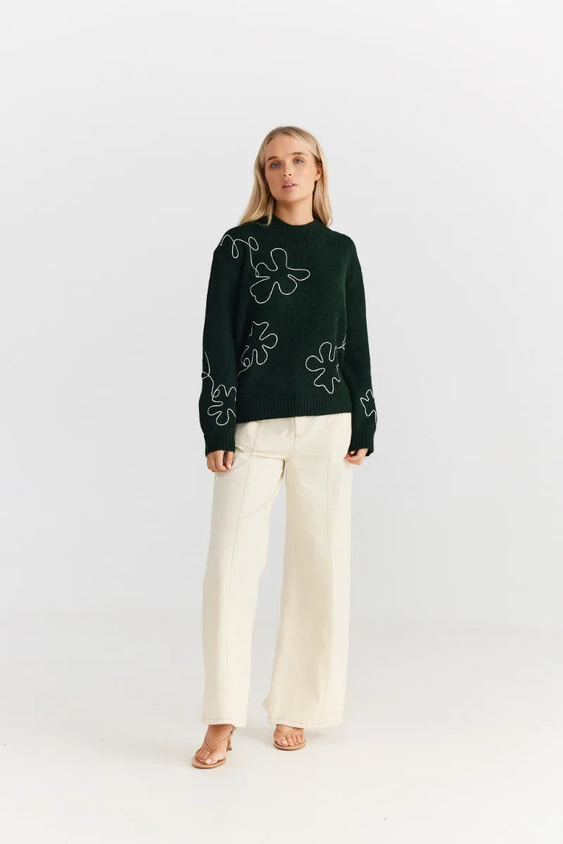 Bloom Knit in Forest DS24113-1 by Daisy Says
