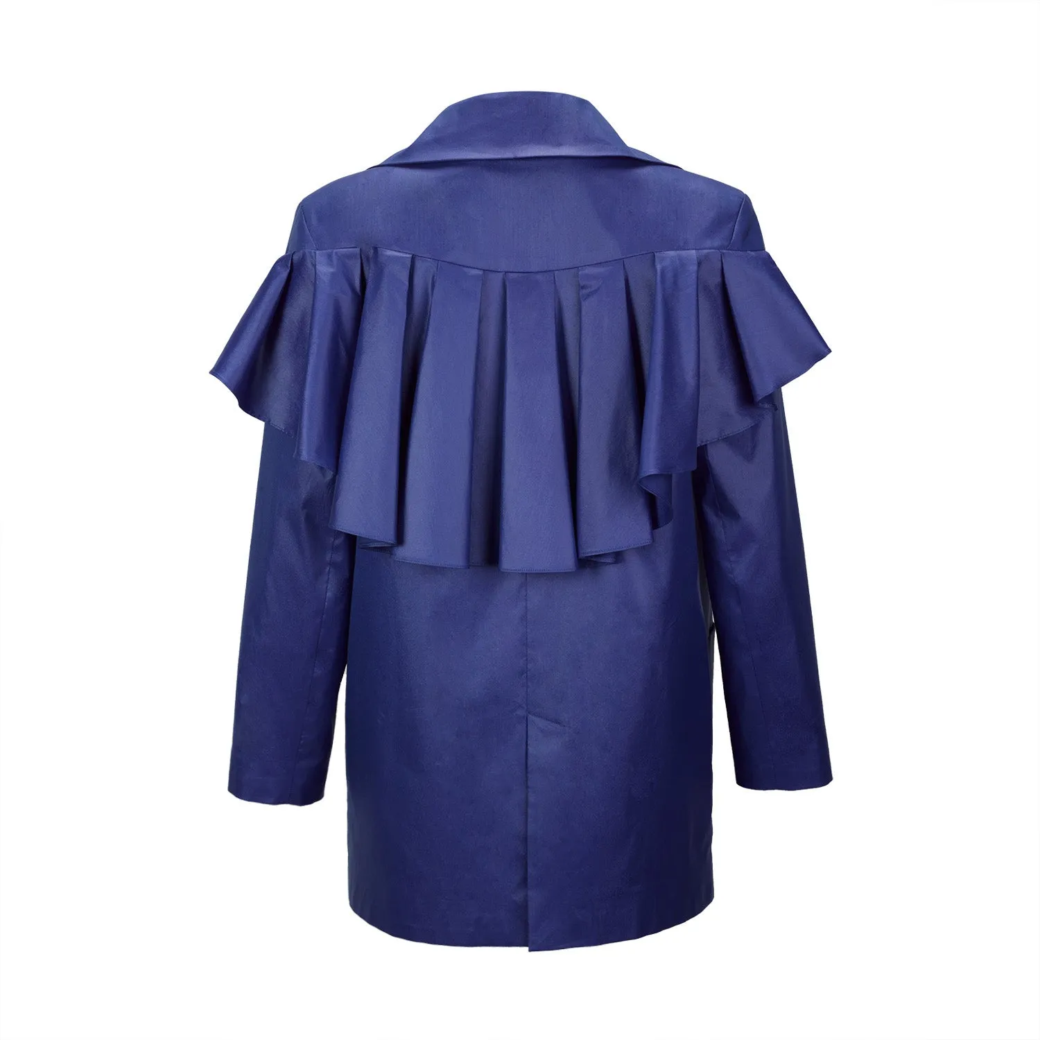 Blue Oversized Blazer with Frill