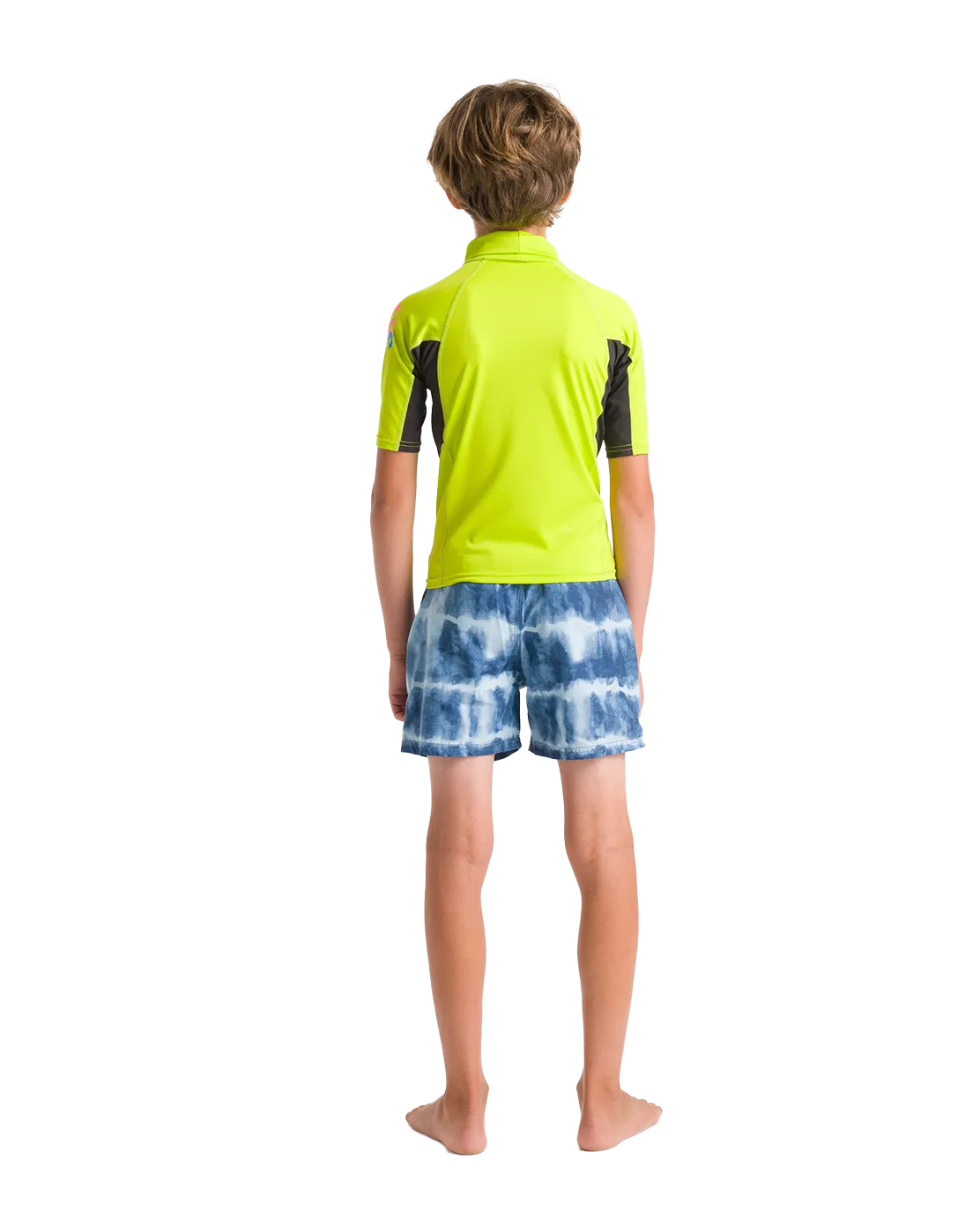 Boys Nuwave Rash Vest in Lime, Anthracite & Multi