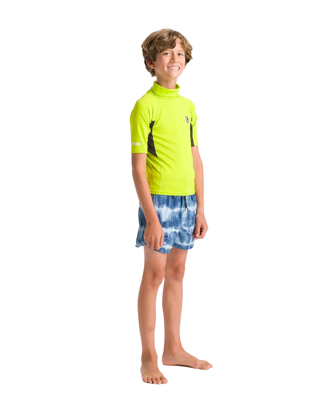 Boys Nuwave Rash Vest in Lime, Anthracite & Multi