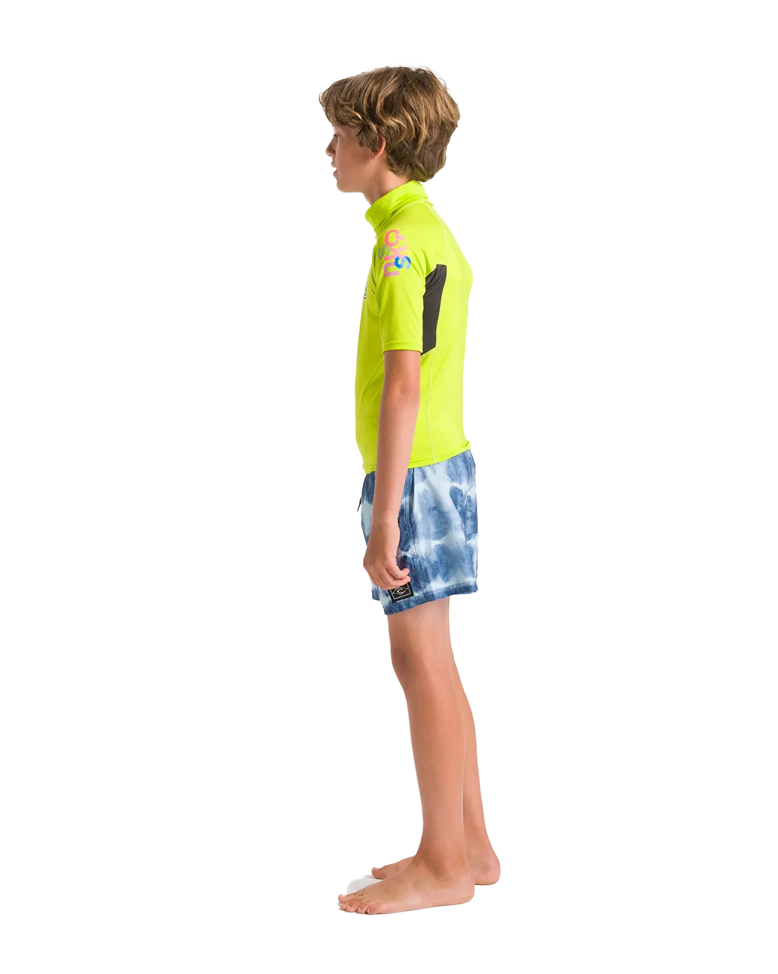 Boys Nuwave Rash Vest in Lime, Anthracite & Multi