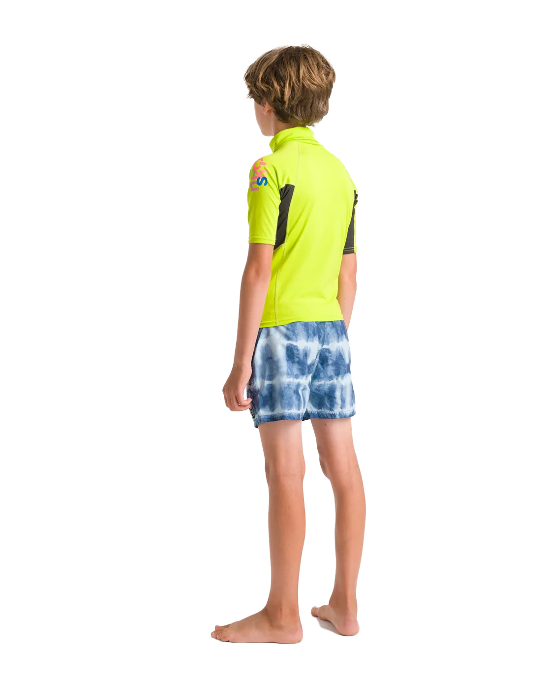 Boys Nuwave Rash Vest in Lime, Anthracite & Multi