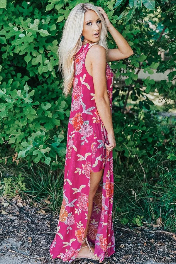 Brunching In Napa Maxi Dress in Dark Fuchsia