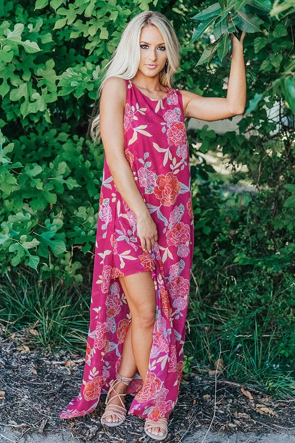 Brunching In Napa Maxi Dress in Dark Fuchsia