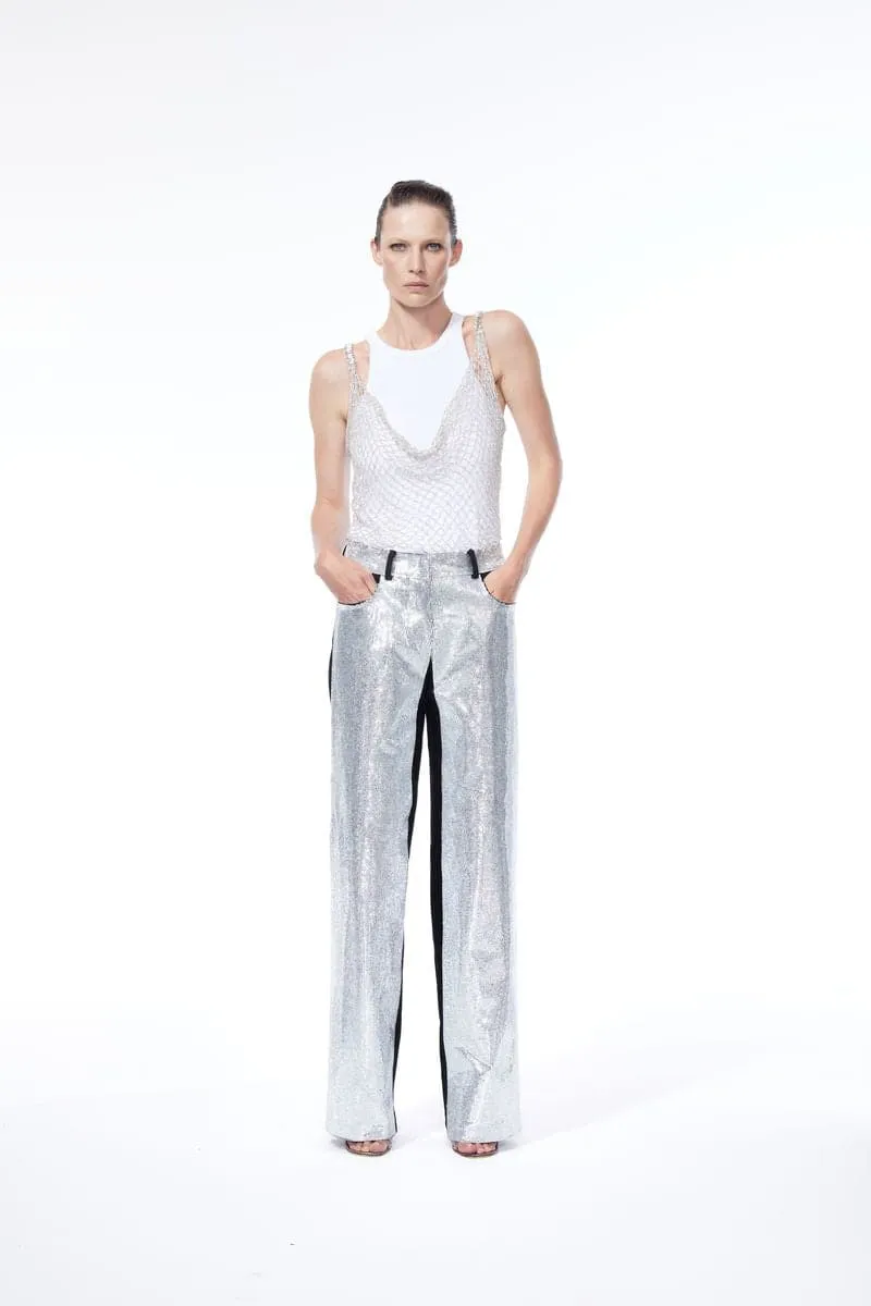 CASSANDRA CRYSTAL DRAPED TOP