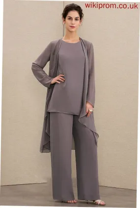 Chiffon of the Scoop Jumpsuit/Pantsuit Neck Bride Dress Floor-Length Halle Mother of the Bride Dresses Mother