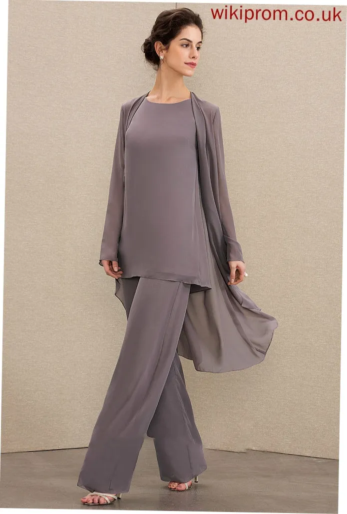 Chiffon of the Scoop Jumpsuit/Pantsuit Neck Bride Dress Floor-Length Halle Mother of the Bride Dresses Mother