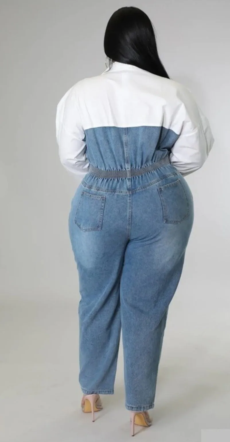 Collar Denim Jumper