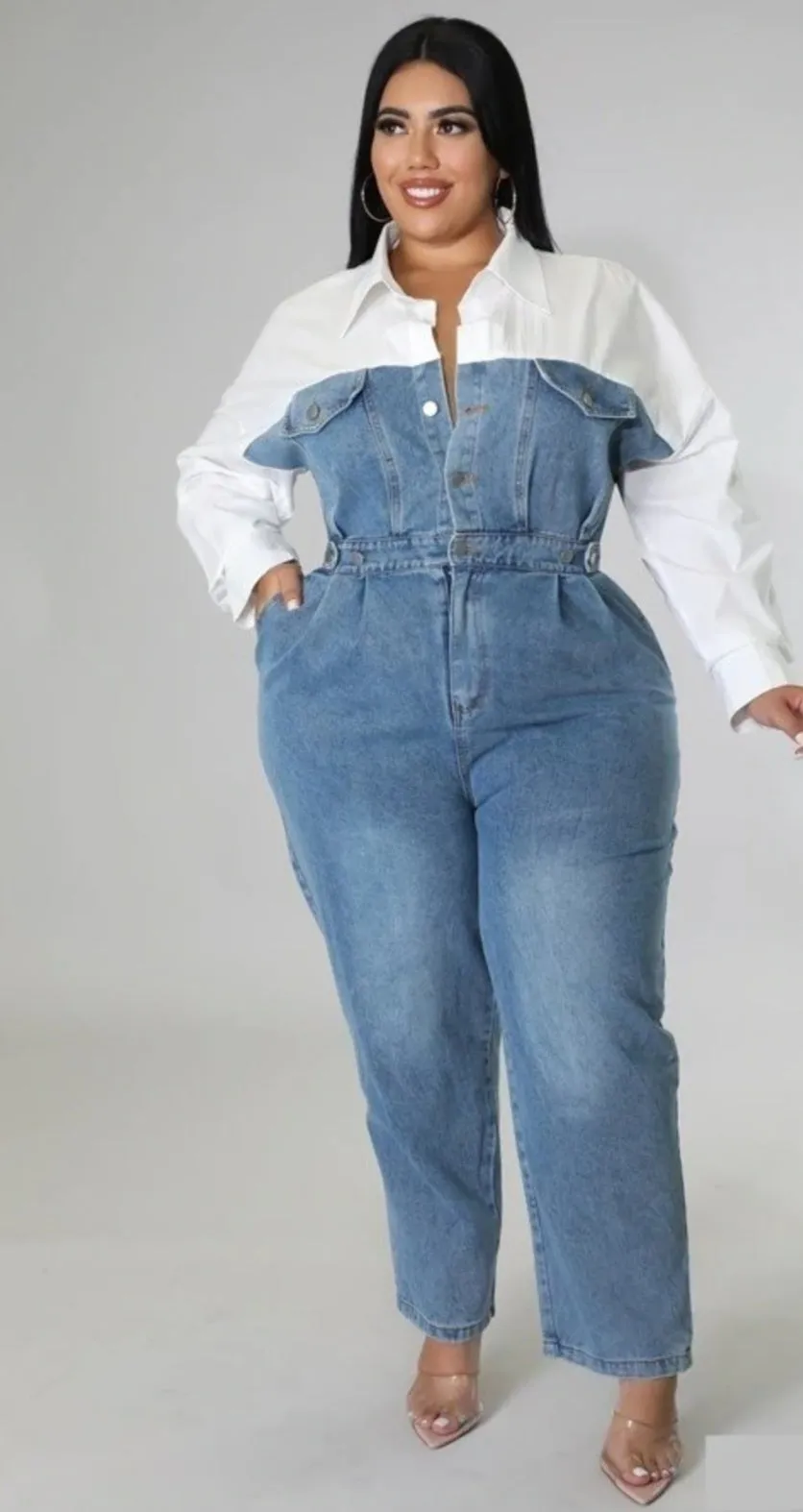 Collar Denim Jumper