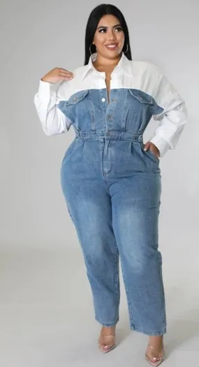 Collar Denim Jumper