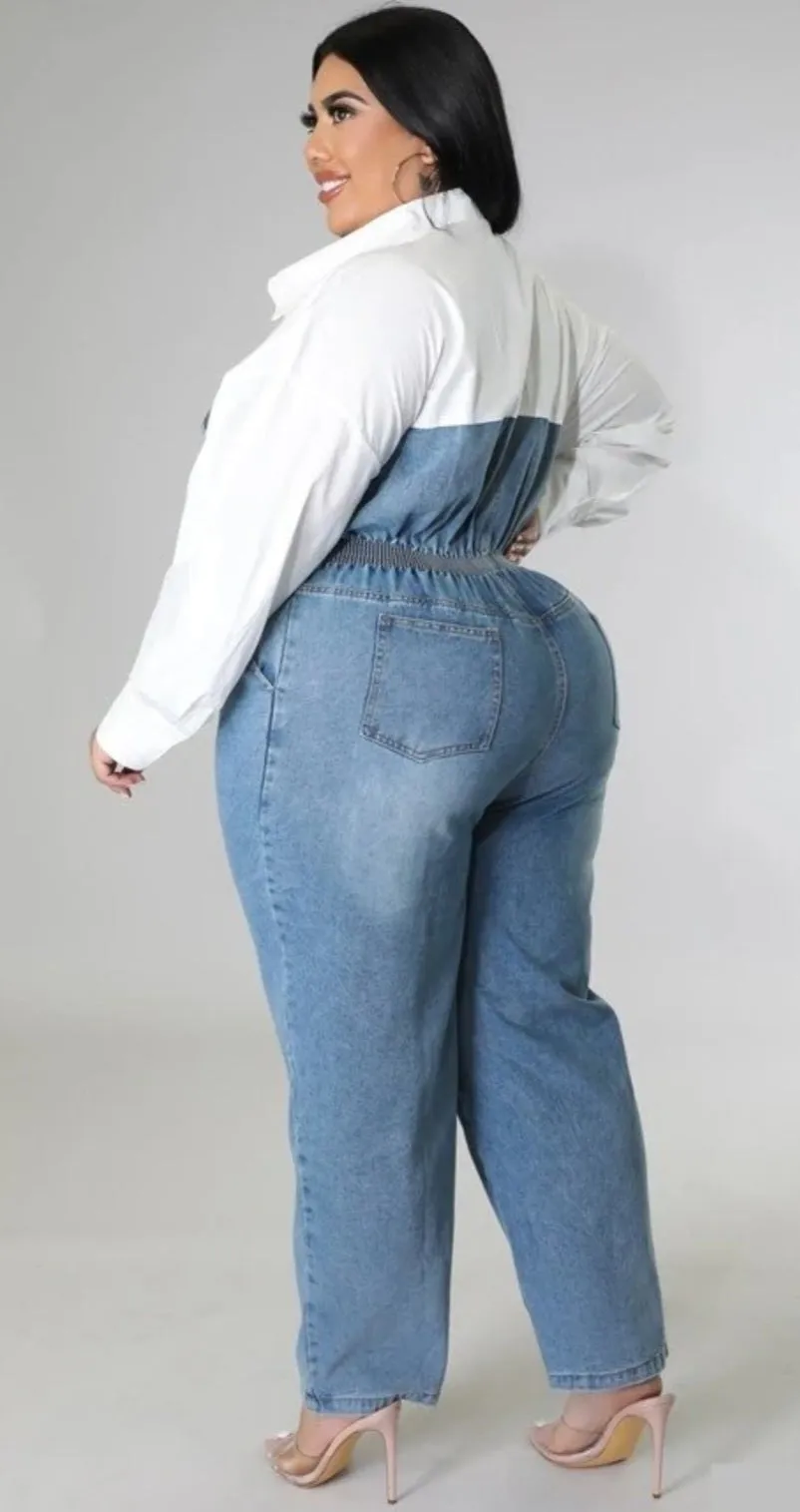 Collar Denim Jumper