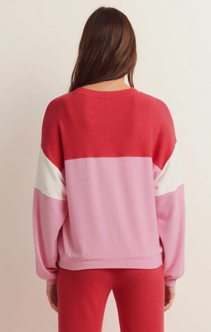 Color Block Long Sleeve Top