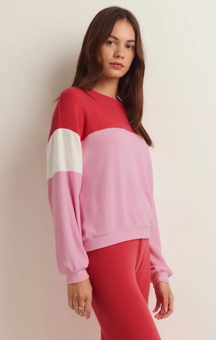 Color Block Long Sleeve Top