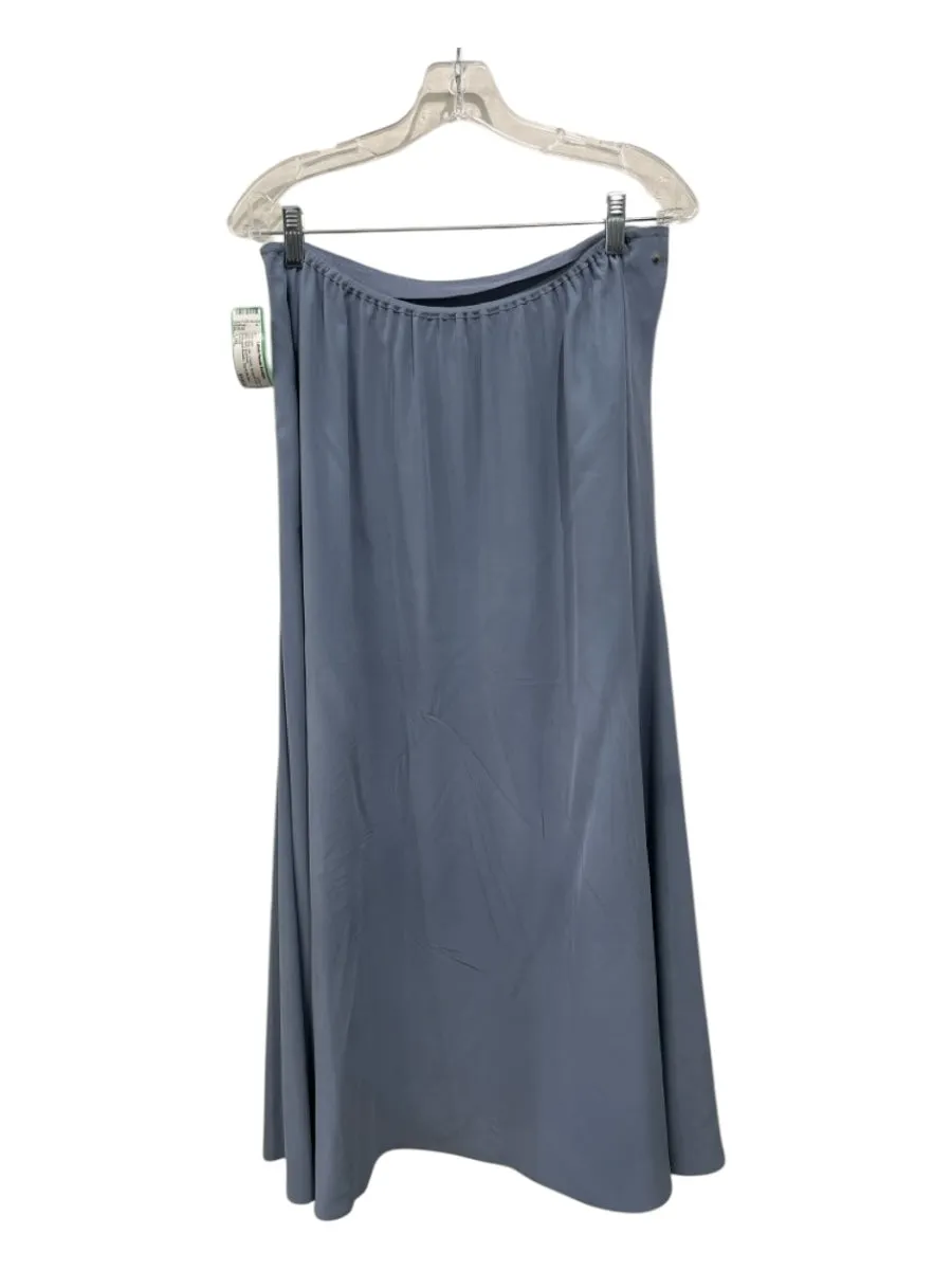 Cuyana Size L/XL Light Blue Silk V Neck Spaghetti Strap Maxi Skirt Skirt Set