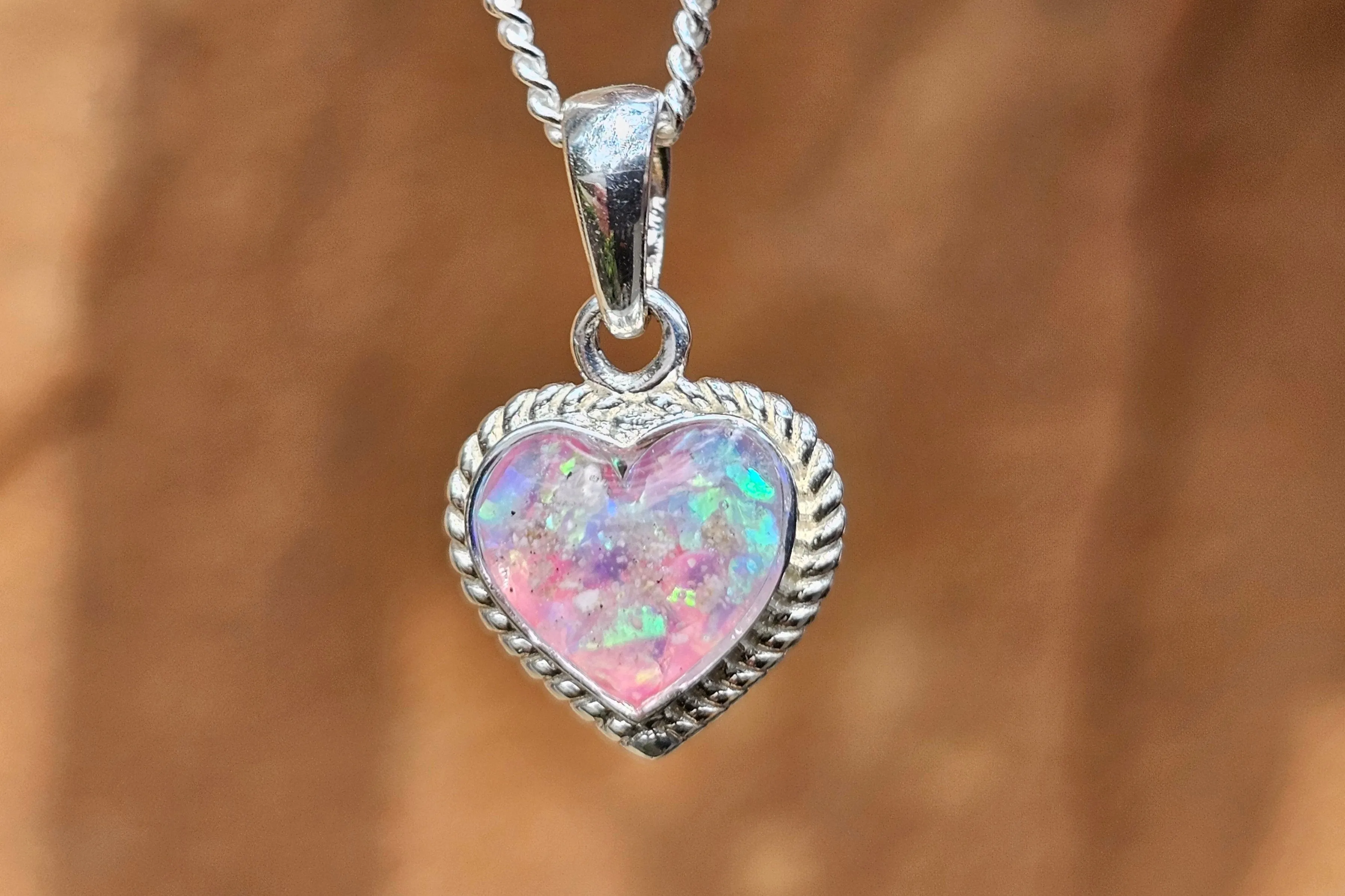 Dainty Heart Pendant with Cremation Ashes