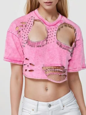 Dana Hollow Out Streetwear Crop Top