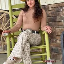 Desert Print Button Flare by Rock & Roll ~ Natural
