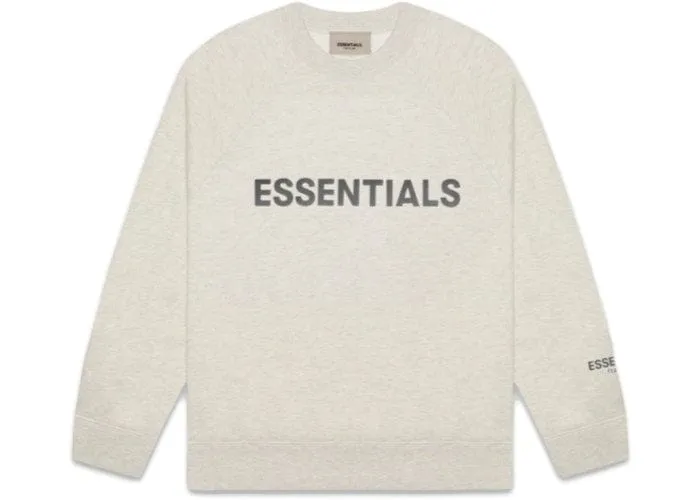 ESSENTIALS FOG 3D SILICON CREWNECK OATMEAL