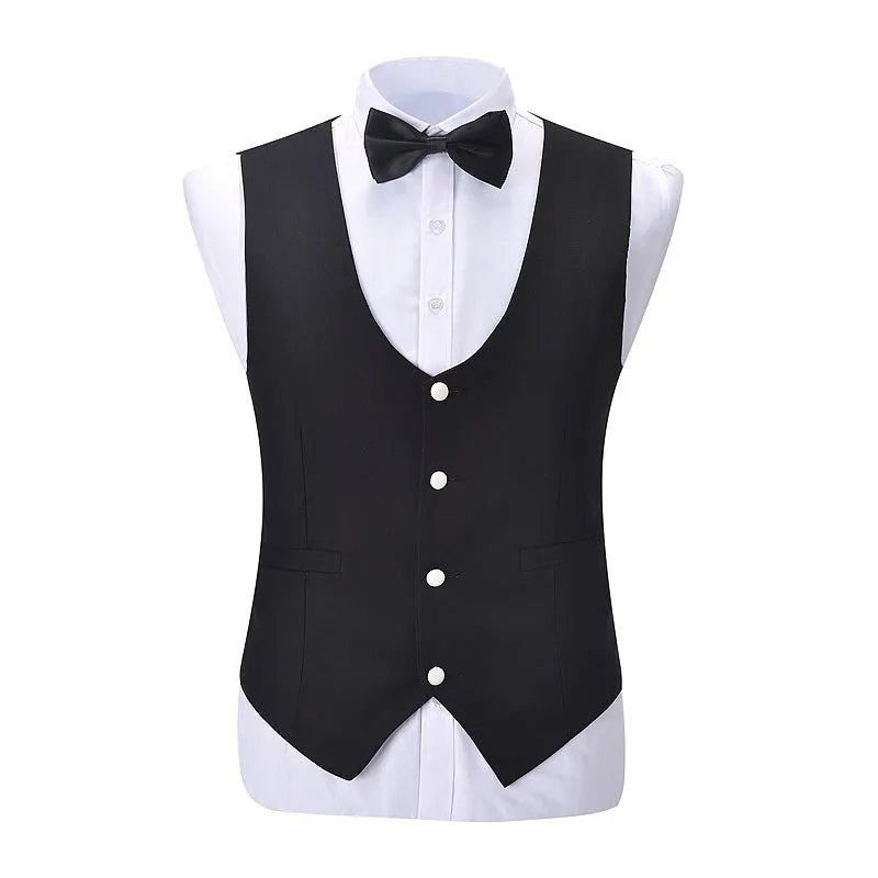 Fashion Men's Suit Vest Regular Fit U Neck Suit Vest Groomsmen