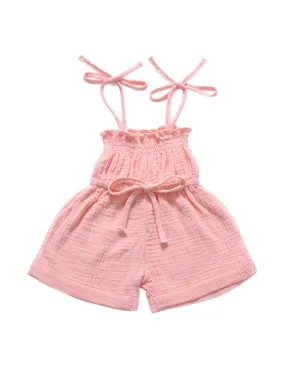 Fashion Multi-colored  Infant Gilr Tie Muslin Summer Jumper