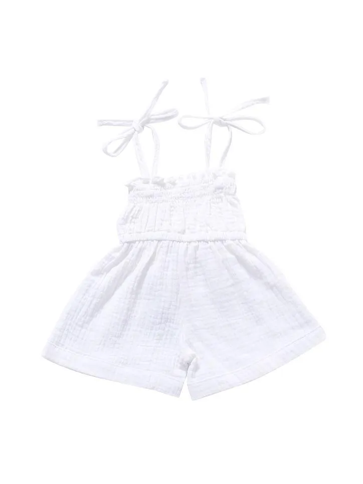 Fashion Multi-colored  Infant Gilr Tie Muslin Summer Jumper