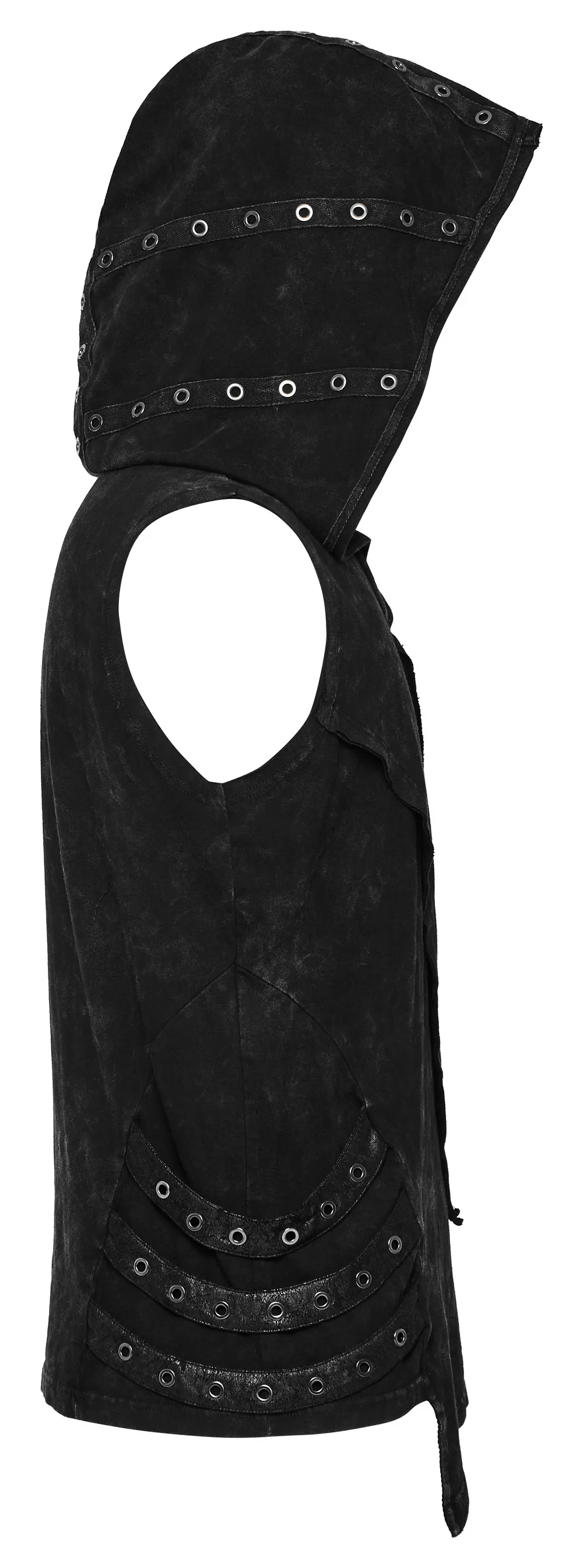 Fashion Punk Rave Men's Elio Distressed Hooded Vest