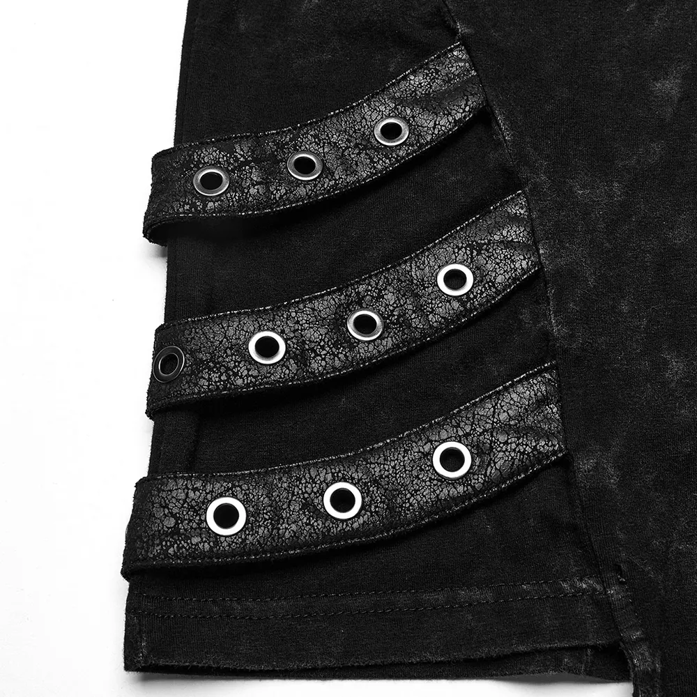Fashion Punk Rave Men's Elio Distressed Hooded Vest