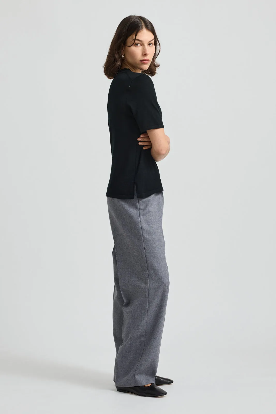 FINE SHORT SLEEVE TOP