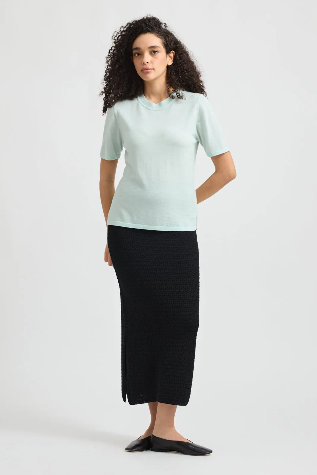 FINE SHORT SLEEVE TOP