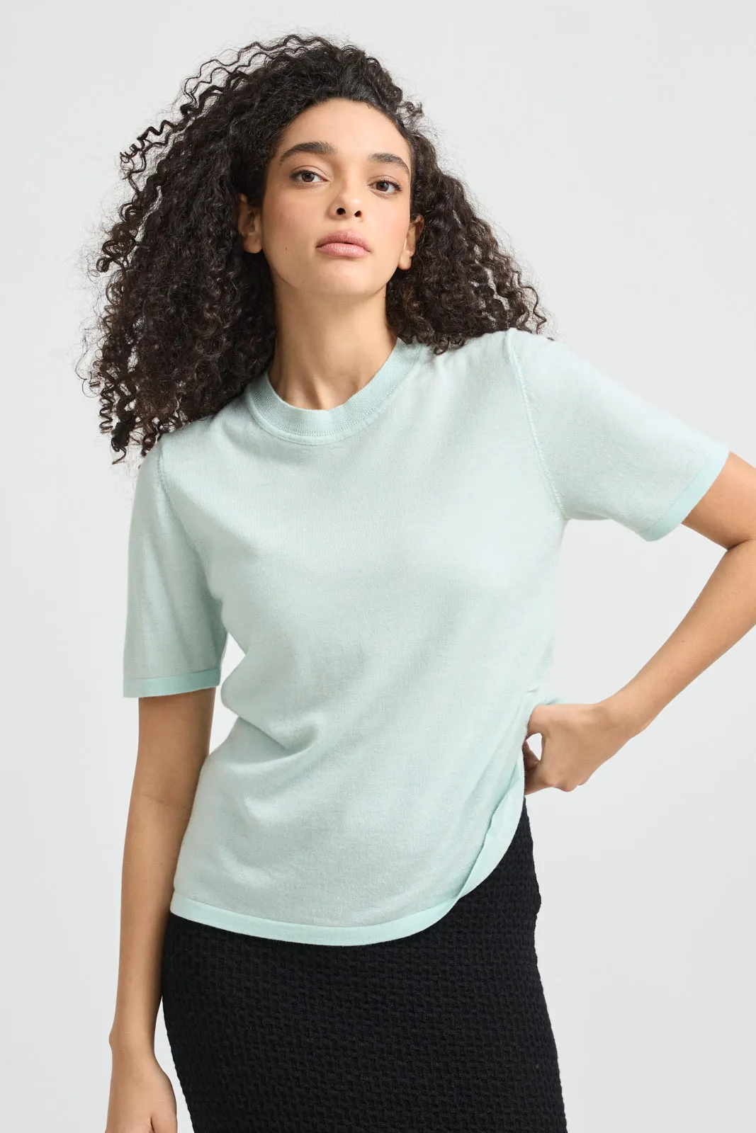 FINE SHORT SLEEVE TOP