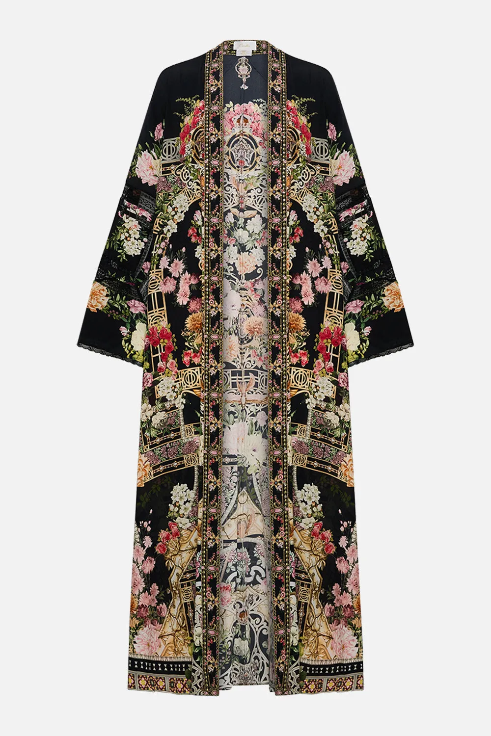 FLARE SLEEVE LONG ROBE ADORNED IN ALEXANDRIA